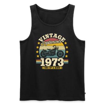Geschenk Geburtstag September 1973 50 Jahre - Männer Premium Bio Tank Top - Schwarz - Vorne - Michal (187cm)