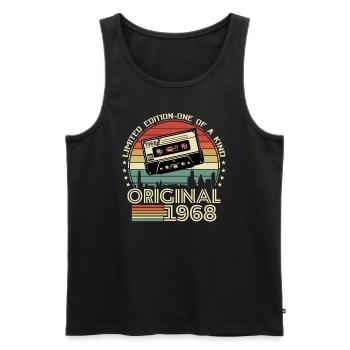 Cadeau Birthday Vintage 1968 55 Years - Men's Premium Organic Tank Top - black - Front - Michal (187cm)