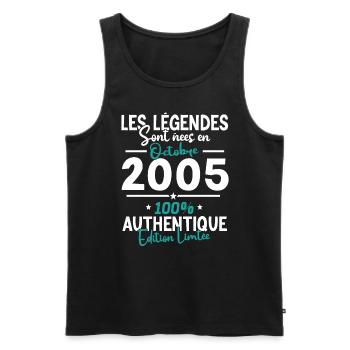 The Legends of October 2005 - 18 years - Men's Premium Organic Tank Top - black - Front - Michal (187cm)
