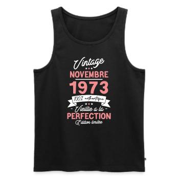 Cadeau Anniversaire Novembre 1973 50 Ans - Männer Premium Bio Tank Top - Schwarz - Vorne - AI Model Male 178 light (178cm)