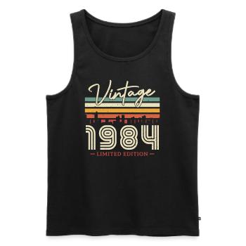 Vintage 1984 40 Jahre Geburtstagsgeschenk - Männer Premium Bio Tank Top - Schwarz - Vorne - Michal (187cm)
