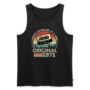 Geschenk 52/53. Geburtstag Vintage 1971 - Männer Premium Bio Tank Top - Schwarz - Vorne - Michal (187cm)