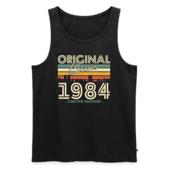 Original Classic 1984 - 40 Jahre Limited Edition - Männer Premium Bio Tank Top - Schwarz - Vorne - Michal (187cm)
