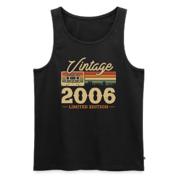 Vintage 2006 18 J. Limited Edition - Men's Premium Organic Tank Top - black - Front - Michal (187cm)