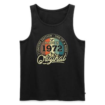 1972 Vintage Geburtstag Retro Shirt - Männer Premium Bio Tank Top - Schwarz - Vorne - Michal (187cm)