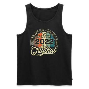 Vintage 2022 - Half Year Birthday Gift - Men's Premium Organic Tank Top - black - Front - Michal (187cm)