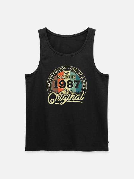 Cadeau Millésime 1987 - Débardeur bio Premium Homme - noir