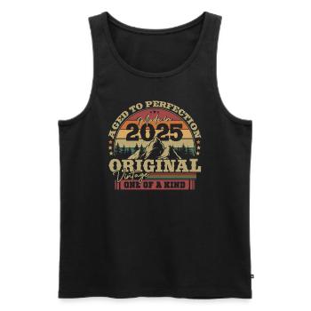 Vintage Geburtstagsgeschenk 2025 - Männer Premium Bio Tank Top - Schwarz - Vorne - Michal (187cm)