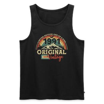 Birthday 1991 Vintage - Men's Premium Organic Tank Top - black - Front - Michal (187cm)