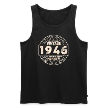 Cadeau d’anniversaire Vintage 1946 - Débardeur bio Premium Homme - noir - Devant - Michal (187cm)