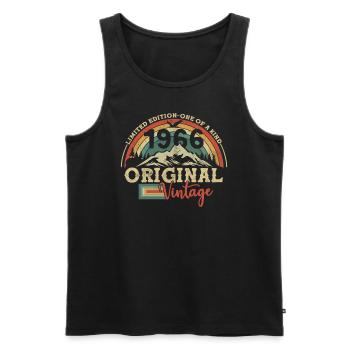 Original Vintage 1966 57/58 Ans - Men's Premium Organic Tank Top - black - Front - Michal (187cm)