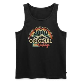 Original Vintage 2000 - Männer Premium Bio Tank Top - Schwarz - Vorne - Michal (187cm)