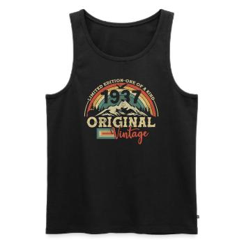 Original Vintage 1937 86/87 Ans - Men's Premium Organic Tank Top - black - Front - AI Model Male 178 light (178cm)