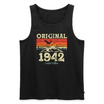 Cadeau d’anniversaire original de 1942 - Débardeur bio Premium Homme - noir - Devant - Michal (187cm)