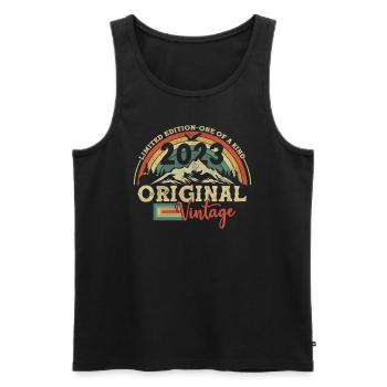 Original Vintage 2023 Birthday Gift - Men's Premium Organic Tank Top - black - Front - Michal (187cm)