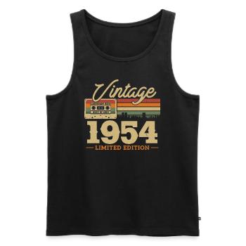 1954 - 69/70 Geburtstag - Männer Premium Bio Tank Top - Schwarz - Vorne - Michal (187cm)