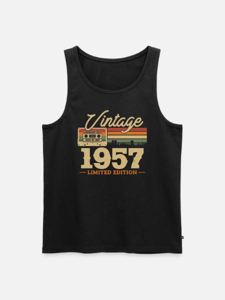 1957 - 66/67 Birthday - Men's Premium Organic Tank Top - black