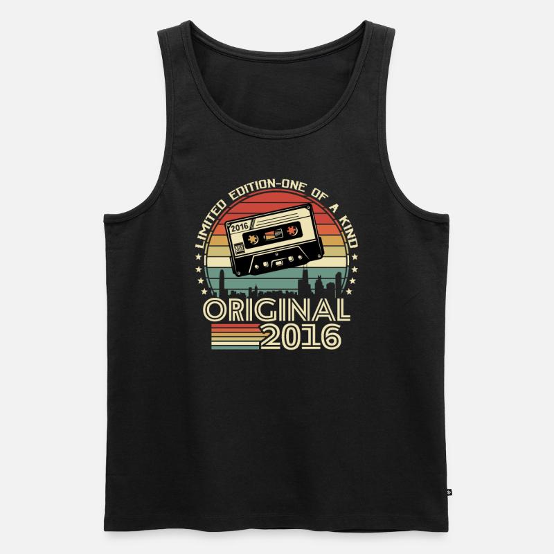 Retro '16 B-Day Gift - Männer Premium Bio Tank Top - Schwarz