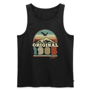 Kultiges 1985er Geburtstagsgeschenk - Männer Premium Bio Tank Top - Schwarz - Vorne - AI Model Male 178 light (178cm)