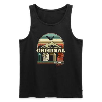 Timeless '72 - Männer Premium Bio Tank Top - Schwarz - Vorne - AI Model Male 178 light (178cm)