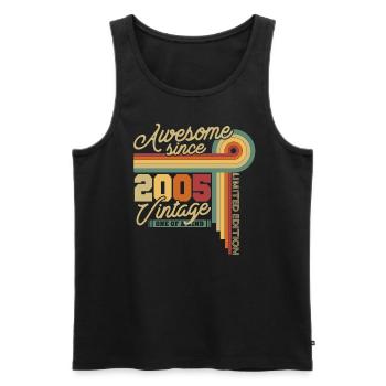 2005 Vintage Anniversary Retro - Men's Premium Organic Tank Top - black - Front - Michal (187cm)
