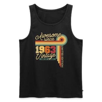 1963 Anniversary Retro, 60 Years - Men's Premium Organic Tank Top - black - Front - Michal (187cm)