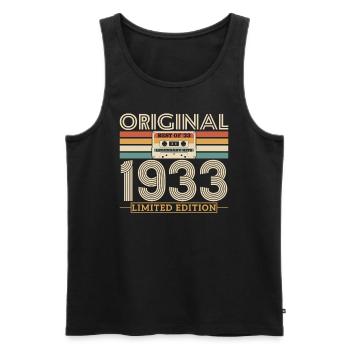 1933 Jubiläum Limited Edition 90 Jahre - Männer Premium Bio Tank Top - Schwarz - Vorne - Michal (187cm)