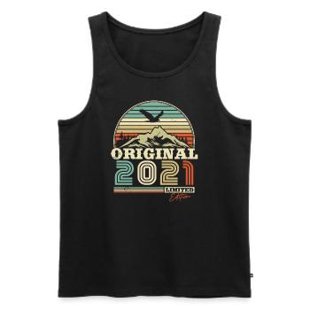 Vintage and Retro Birthday Gift 2021 - Men's Premium Organic Tank Top - black - Front - Michal (187cm)