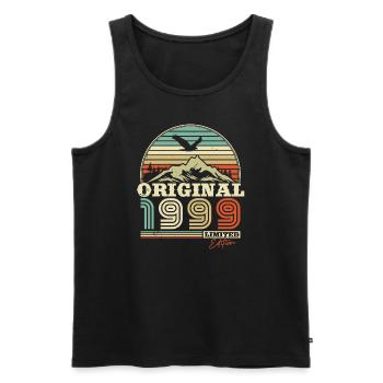 Geburtstagsgeschenk 1999 Vintage Berg Adler - Männer Premium Bio Tank Top - Schwarz - Vorne - Michal (187cm)