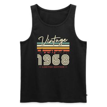 Vintage 1968 Gift 55/56 Birthday - Men's Premium Organic Tank Top - black - Front - Michal (187cm)
