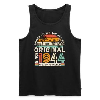 Vintage Original since 1944 79/80 years - Men's Premium Organic Tank Top - black - Front - Michal (187cm)