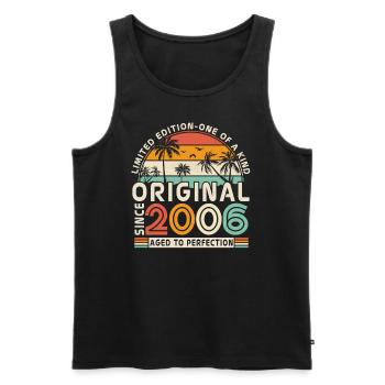 Vintage Original since 2006 Gift - Men's Premium Organic Tank Top - black - Front - Michal (187cm)