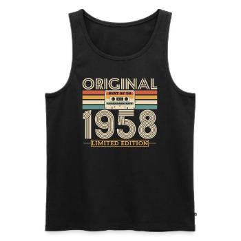 Cadeau d’anniversaire original 1958, 65/66 ans - Débardeur bio Premium Homme - noir - Devant - Michal (187cm)