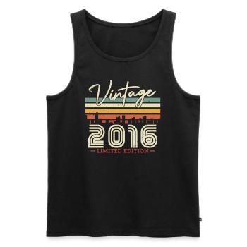 Vintage Birthday Gift 2016 - Men's Premium Organic Tank Top - black - Front - Michal (187cm)