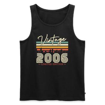 Vintage Gift 2006 17/18 Years - Men's Premium Organic Tank Top - black - Front - Michal (187cm)