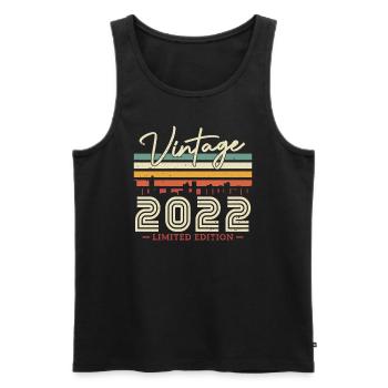 Vintage Birthday Gift 2022 1/2 years - Men's Premium Organic Tank Top - black - Front - Michal (187cm)