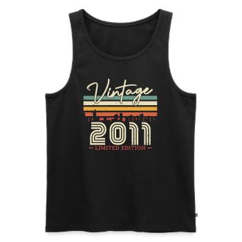 Vintage Birthday Gift 2011 12/13 J. - Men's Premium Organic Tank Top - black - Front - Michal (187cm)