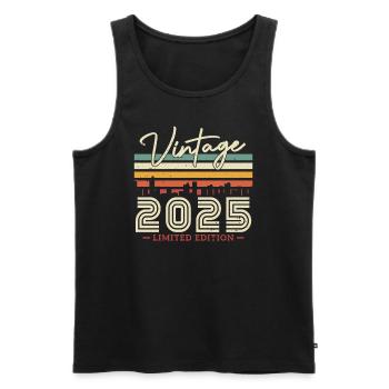 Vintage Geburtstagsgeschenk 2025 - Männer Premium Bio Tank Top - Schwarz - Vorne - Michal (187cm)