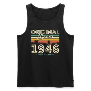Vintage Geburtstagsgeschenk 1946 Klassisch - Männer Premium Bio Tank Top - Schwarz - Vorne - Michal (187cm)