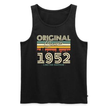 Cadeau Vintage 71/72ème Anniversaire 1952 - Débardeur bio Premium Homme - noir - Devant - Michal (187cm)