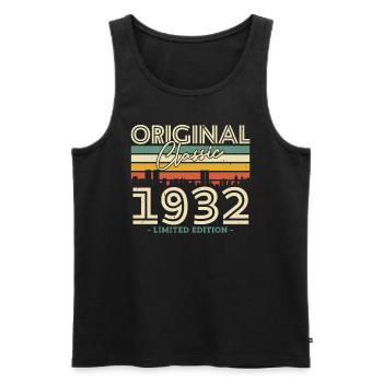 Vintage Birthday Gift 1932 - 91/92 Years - Men's Premium Organic Tank Top - black - Front - AI Model Male 178 light (178cm)