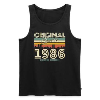 Cadeau Vintage 1986 - 37/38ème anniversaire - Débardeur bio Premium Homme - noir - Devant - Michal (187cm)