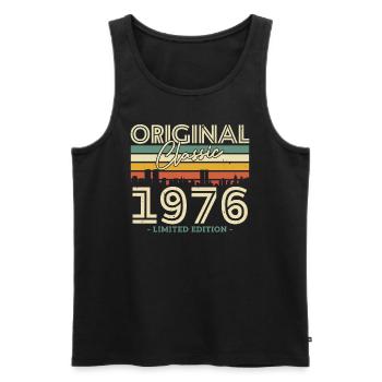Vintage 1976 Birthday Gift - Men's Premium Organic Tank Top - black - Front - Michal (187cm)