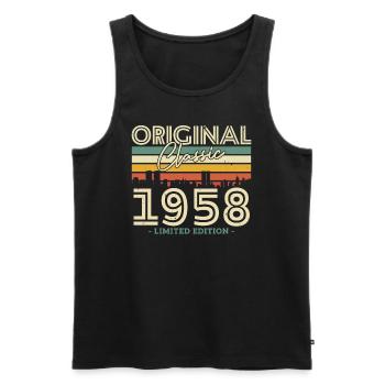 Cadeau d’anniversaire vintage 1958 65/66 ans - Débardeur bio Premium Homme - noir - Devant - Michal (187cm)