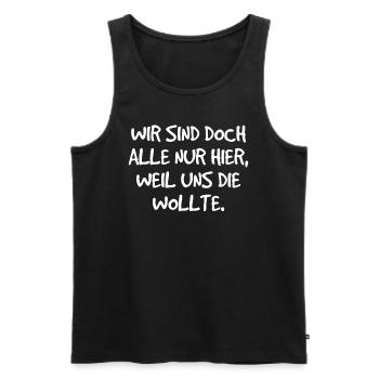 Gemeinsam hier durch das Schicksal - Männer Premium Bio Tank Top - Schwarz - Vorne - Michal (187cm)