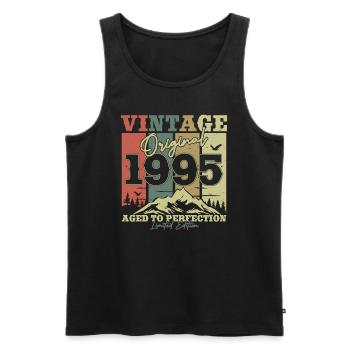 Original 1995 Vintage Birthday Year - Men's Premium Organic Tank Top - black - Front - Michal (187cm)