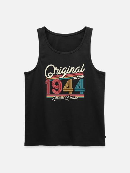 Cadeau 79/80e anniversaire 1944 - Débardeur bio Premium Homme - noir