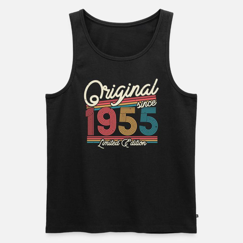 Geschenk 1955, 68/69 Jahre - Männer Premium Bio Tank Top - Schwarz
