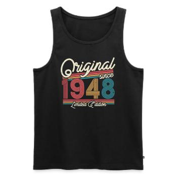 Cadeau 75/76e anniversaire 1948 - Débardeur bio Premium Homme - noir - Devant - Michal (187cm)