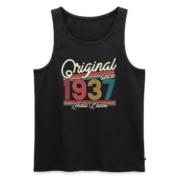 Gift 1937 | 86/87 years - Men's Premium Organic Tank Top - black - Front - AI Model Male 178 light (178cm)